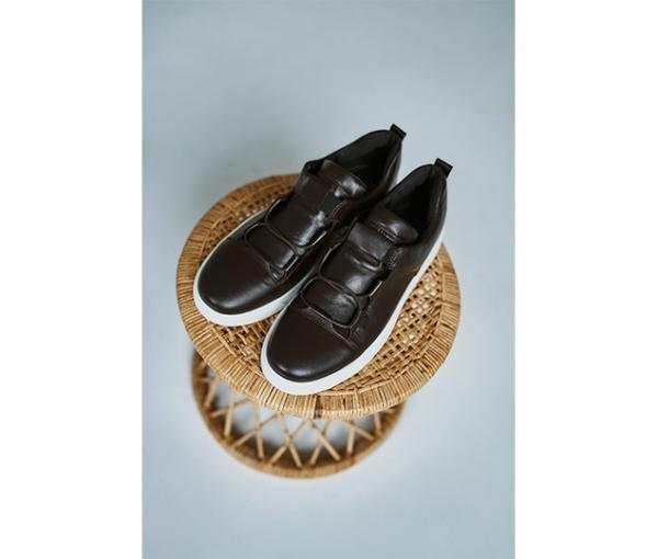 Кеды коричневые натуральная кожа белая подошва - Обувная фабрика «IGORETII»