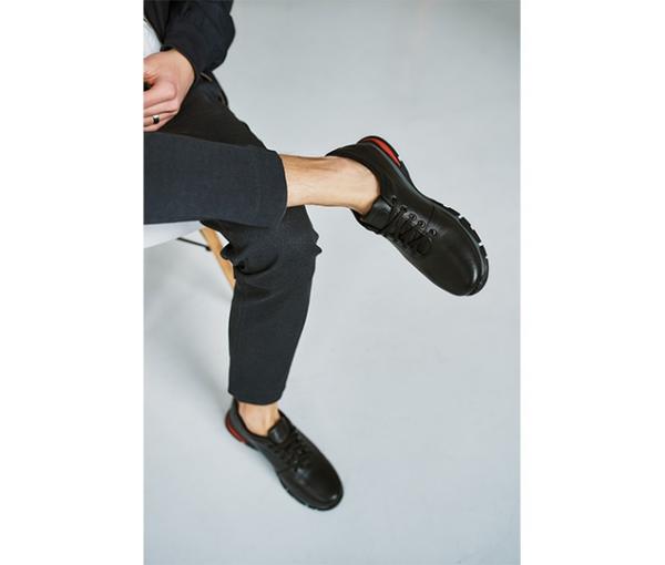 Кроссовки чёрные подошва с красной вставкой - Обувная фабрика «IGORETII»