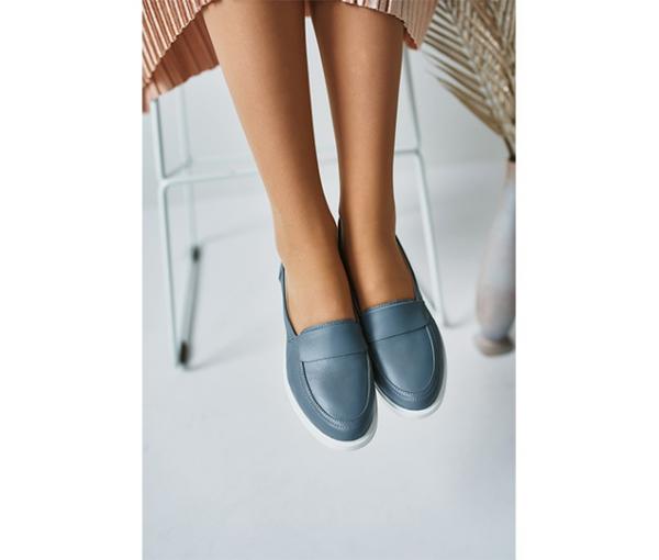 Туфли голубые натуральная кожа - Обувная фабрика «IGORETII»
