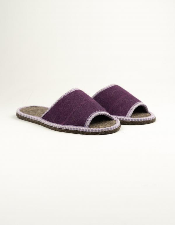 Женские Тапочки 85-015-15 фиолетовый войлок - Обувная фабрика «Марево»