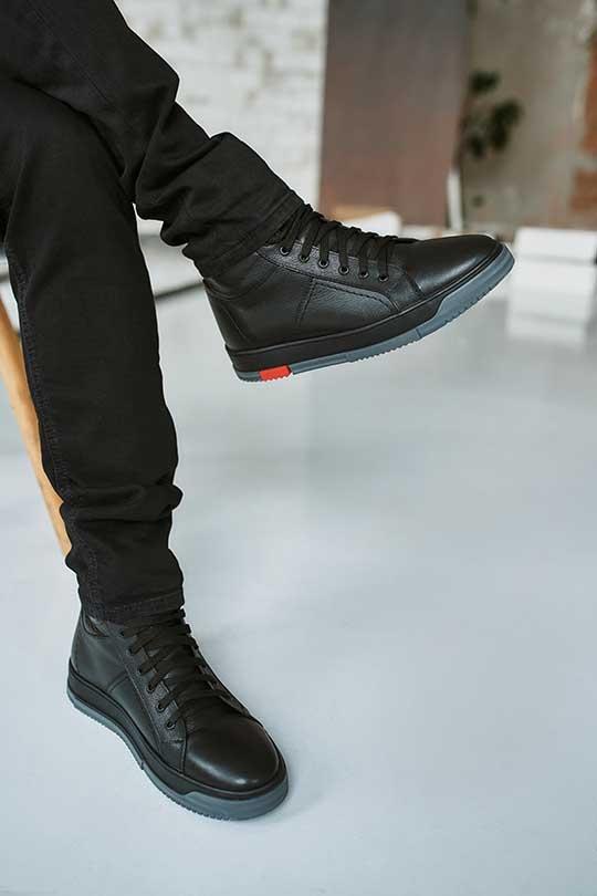 Ботинки чёрные casual натуральная кожа - Обувная фабрика «IGORETII»