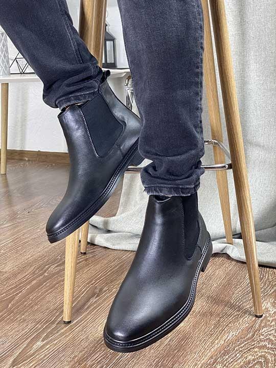 Ботинки чёрные челси натуральная кожа - Обувная фабрика «IGORETII»