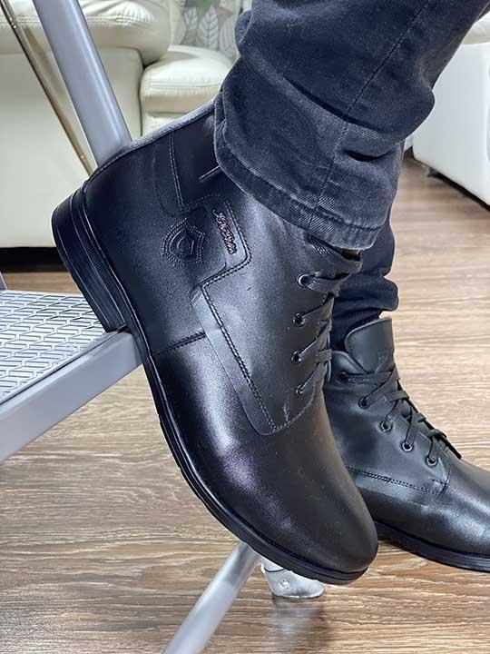 Ботинки чёрные классические с тиснением натуральная кожа - Обувная фабрика «IGORETII»