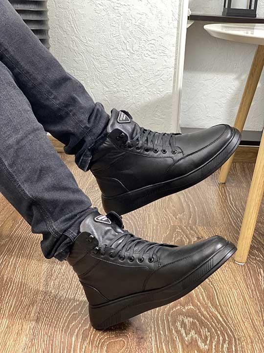 Ботинки чёрные на лёгкой подошве натуральная кожа - Обувная фабрика «IGORETII»