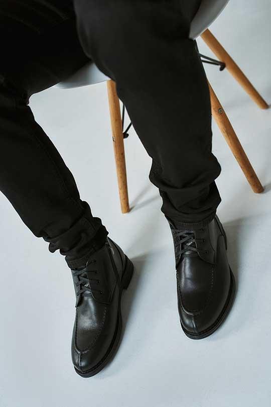 Ботинки чёрные с декоративным швом натуральная кожа - Обувная фабрика «IGORETII»