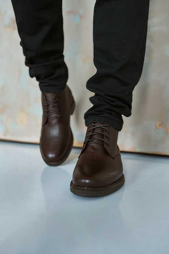 Ботинки коричневые классические натуральная кожа - Обувная фабрика «IGORETII»