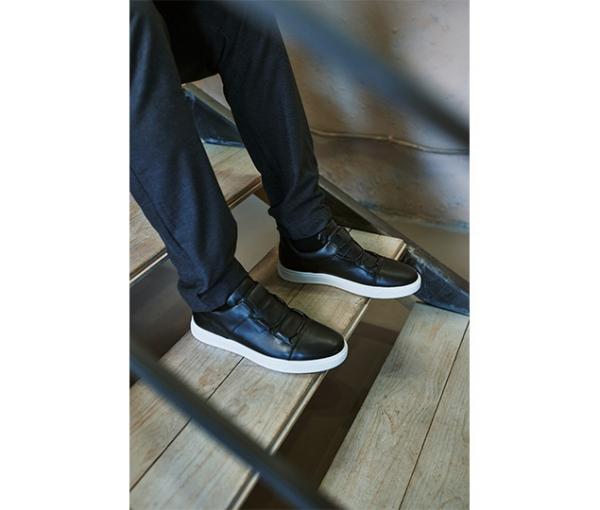 Кеды чёрные на белой подошве натуральная кожа - Обувная фабрика «IGORETII»