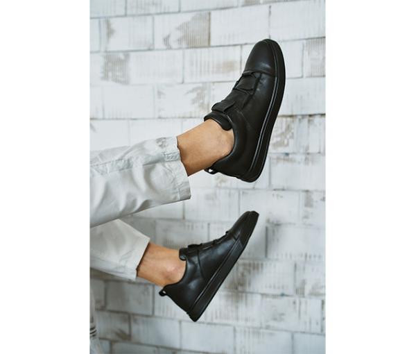 Кеды чёрные оригинальная шнуровка чёрная подошва - Обувная фабрика «IGORETII»