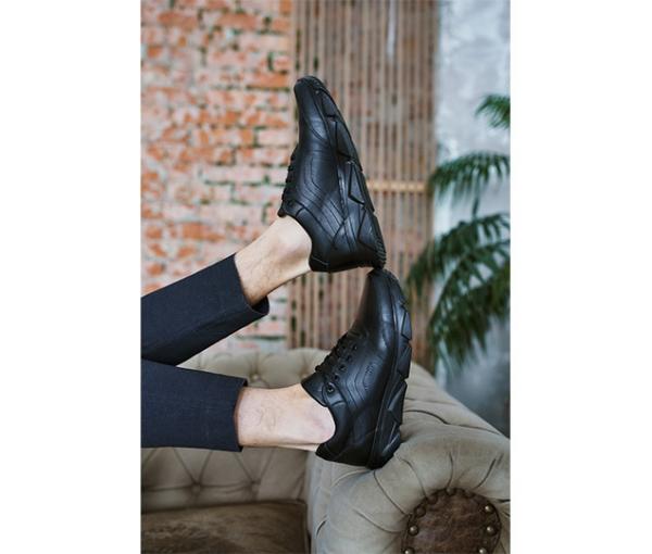 Кроссовки чёрные натуральная кожа стильная подошва - Обувная фабрика «IGORETII»
