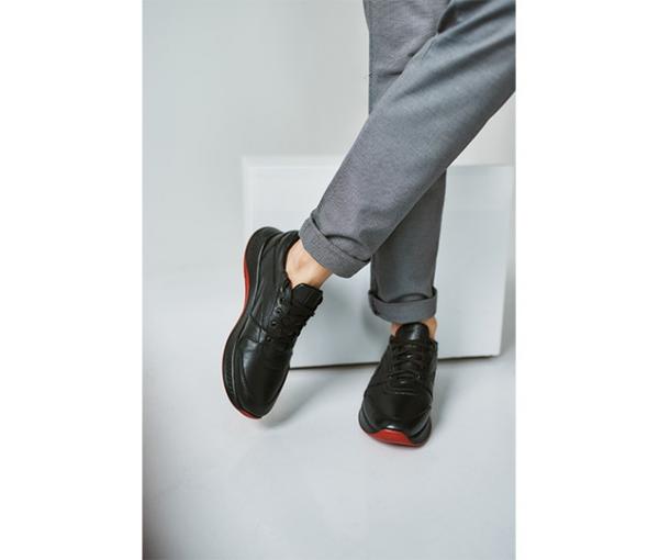 Кроссовки молодёжные чёрные натуральная кожа - Обувная фабрика «IGORETII»