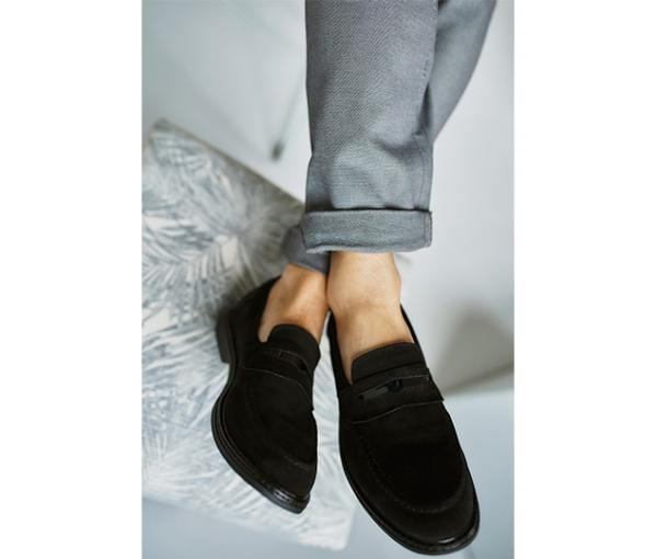 Лоферы чёрный замш натуральная кожа - Обувная фабрика «IGORETII»