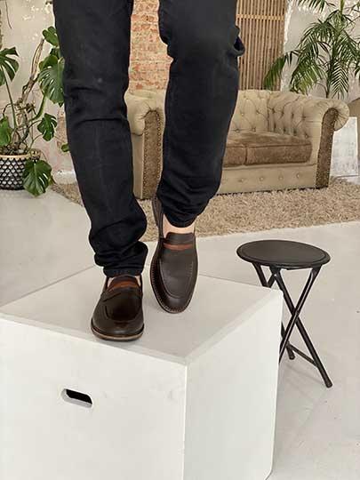 Лоферы коричневые с кожаным рантом натуральная кожа - Обувная фабрика «IGORETII»