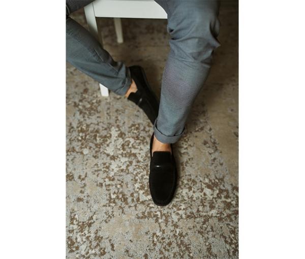 Мокасины чёрный замш натуральная кожа - Обувная фабрика «IGORETII»