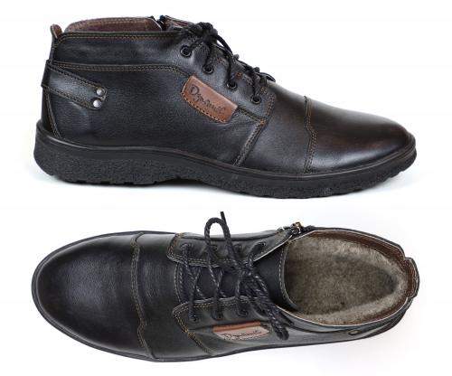 Мужские кожаные полуботинки на шерсти - Обувная фабрика «AS»