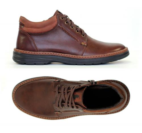 Мужские кожаные утепленные ботинки - Обувная фабрика «AS»