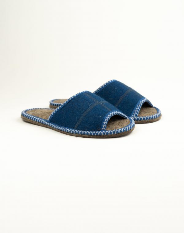 Мужские Тапочки 85-015-05 синий войлок - Обувная фабрика «Марево»