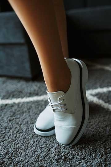 Полуботинки белые натуральная кожа - Обувная фабрика «IGORETII»