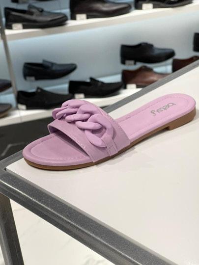 Шлепанцы женские цвет фиолетовый открытые - Обувная фабрика «IGORETII»