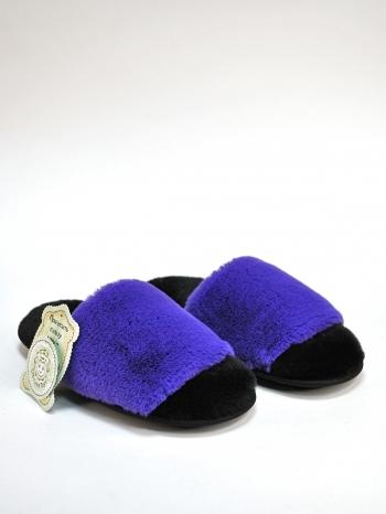 Тапочки из экомеха фиолетовые - Обувная фабрика «ОвчинаТорг»
