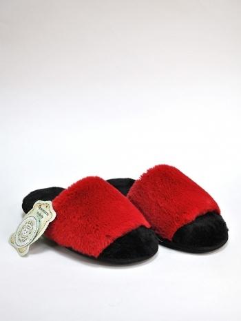 Тапочки из экомеха красные - Обувная фабрика «ОвчинаТорг»