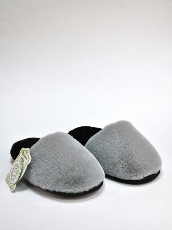Тапочки из экомеха серые - Обувная фабрика «ОвчинаТорг»