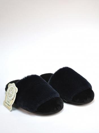 Тапочки из экомеха темно-синие - Обувная фабрика «ОвчинаТорг»