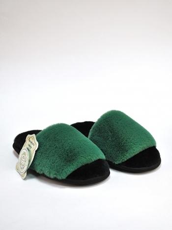 Тапочки из экомеха зеленые - Обувная фабрика «ОвчинаТорг»