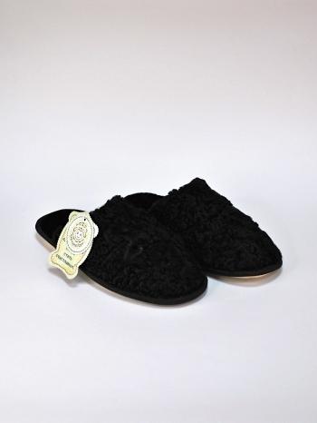Тапочки из каракуля черные - Обувная фабрика «ОвчинаТорг»