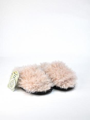 Тапочки Лама искусственные открытые розовые - Обувная фабрика «ОвчинаТорг»
