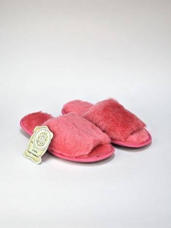 Тапочки женские без бубона открытые Розовые - Обувная фабрика «ОвчинаТорг»