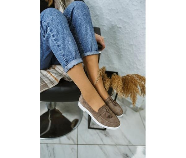 Туфли латте-замш c кисточками натуральная кожа - Обувная фабрика «IGORETII»