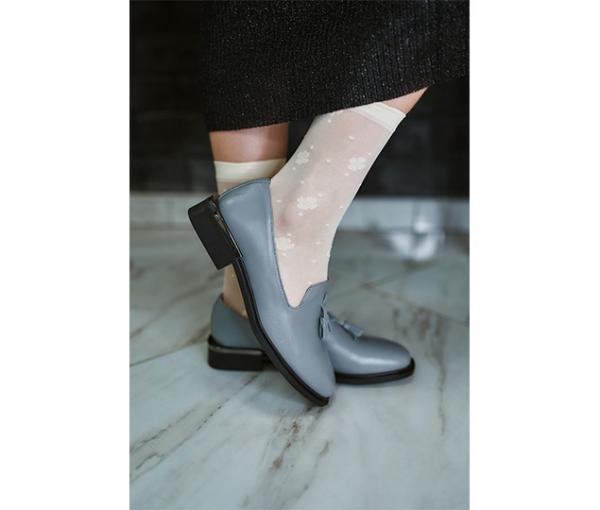 Туфли серые с кисточкой натуральная кожа - Обувная фабрика «IGORETII»