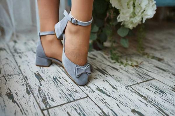 Туфли серый замш с бабочкой натуральная кожа - Обувная фабрика «IGORETII»