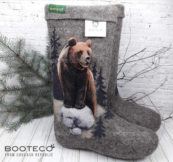 Валенки Хозяин тайги с 3D вышивкой - Обувная фабрика «Booteco»