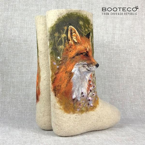 Валенки Лиса-охотница с 3D вышивкой - Обувная фабрика «Booteco»