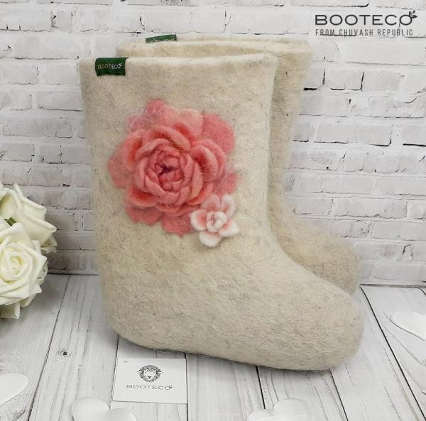 Валенки Майские розы с 3D вышивкой - Обувная фабрика «Booteco»
