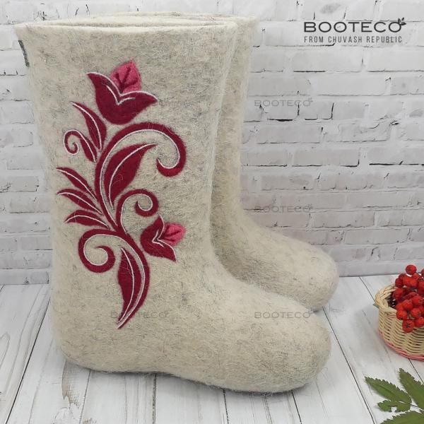 Валенки Марго (бордо, синий) - Обувная фабрика «Booteco»