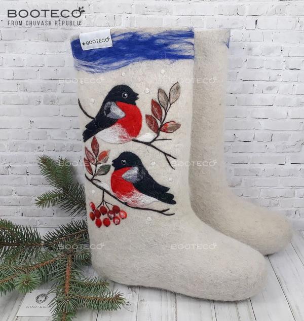 Валенки Первый снег (белые, серые) - Обувная фабрика «Booteco»