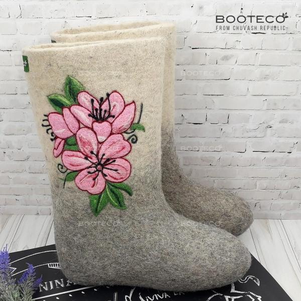 Валенки Вайнона (комбинированные, белые) - Обувная фабрика «Booteco»