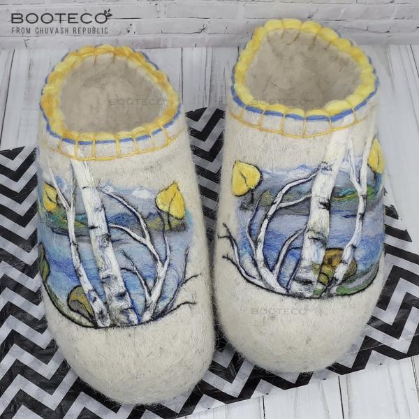 Валяные тапочки Берёза - Обувная фабрика «Booteco»