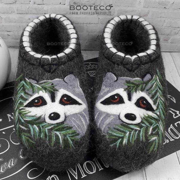 Валяные тапочки Дикий енот - Обувная фабрика «Booteco»
