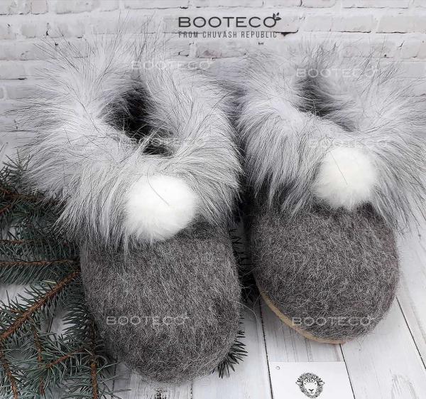Валяные тапочки из шерсти ручной работы  - Обувная фабрика «Booteco»