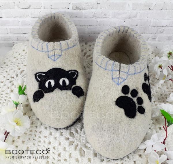 Валяные тапочки Кошачьи лапки - Обувная фабрика «Booteco»