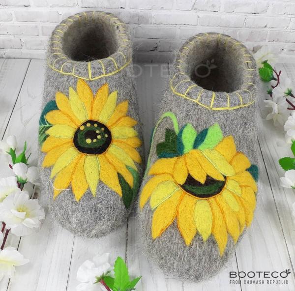 Валяные тапочки Подсолнух - Обувная фабрика «Booteco»