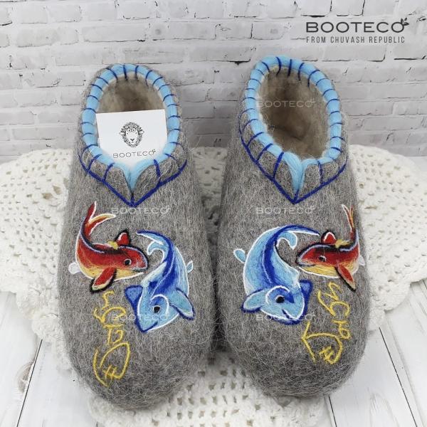 Валяные тапочки Рыбки - Обувная фабрика «Booteco»