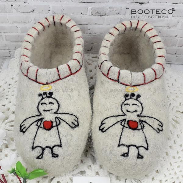 Валяные тапочки Сердце в подарок - Обувная фабрика «Booteco»