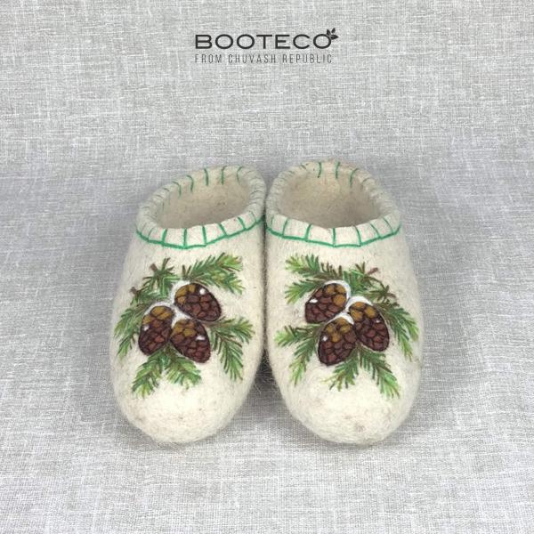 Валяные тапочки Сосновые шишки - Обувная фабрика «Booteco»