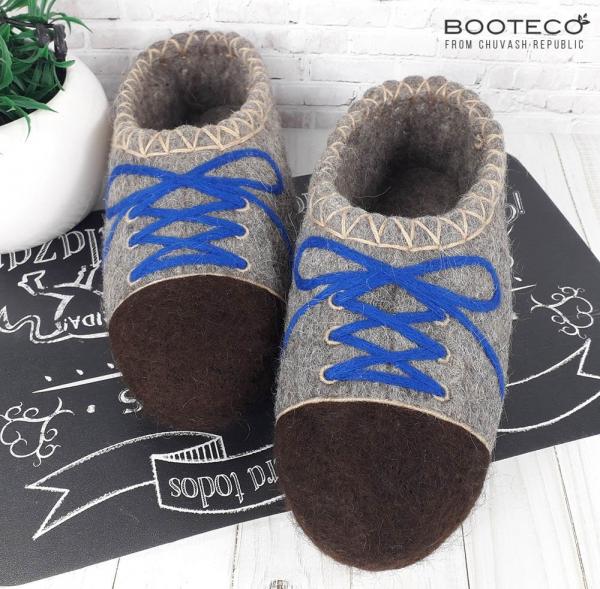 Валяные тапочки Веста (коричневые) - Обувная фабрика «Booteco»