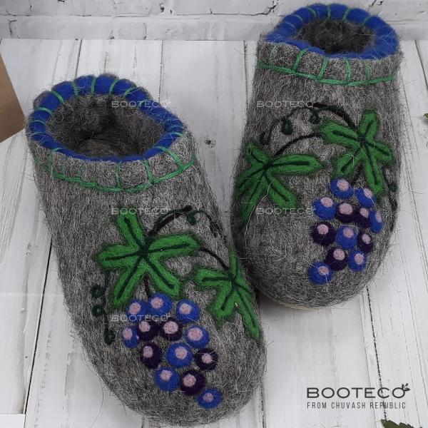 Валяные тапочки Виноградная лоза - Обувная фабрика «Booteco»