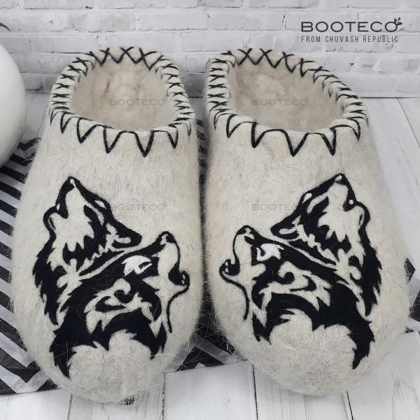 Валяные тапочки Волки - Обувная фабрика «Booteco»